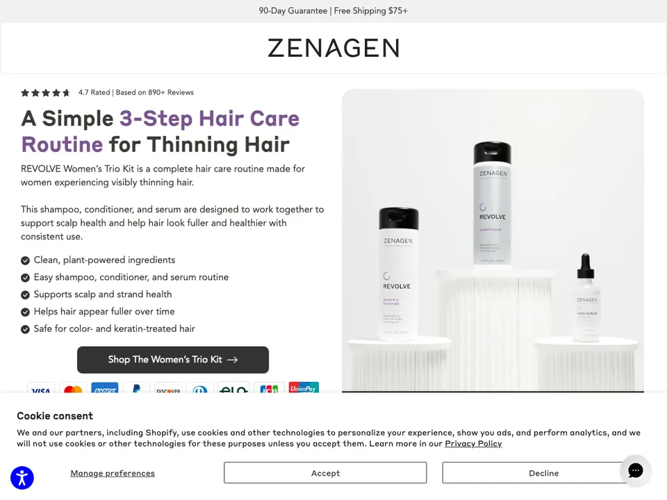 Zenagen page we built