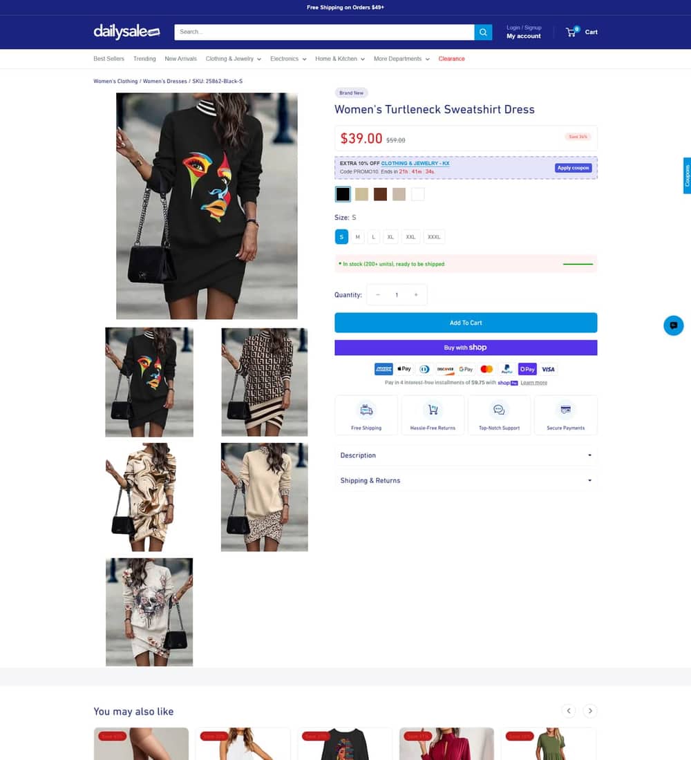 Daily Sale, After: our page