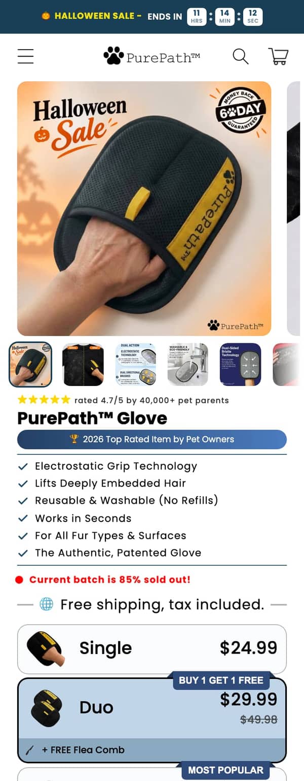 Pure Path Shop, Before: their page